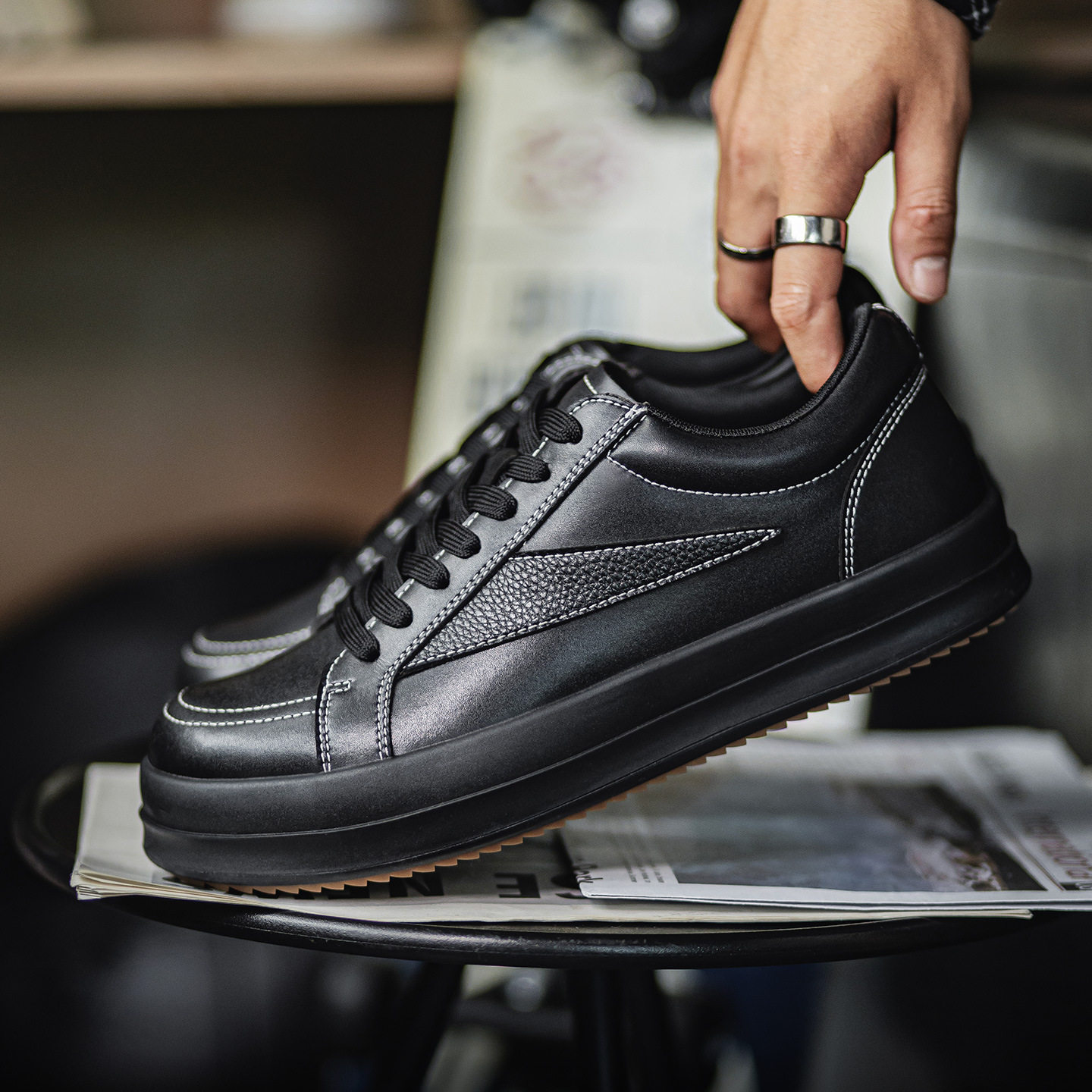 【新品推荐】暗黑版ro板鞋厚底