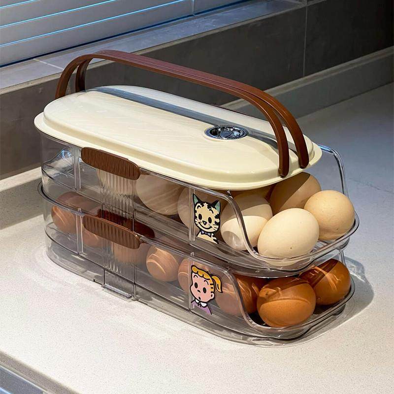 冰箱鸡蛋收纳盒整理自动滚动食品级家用储物
