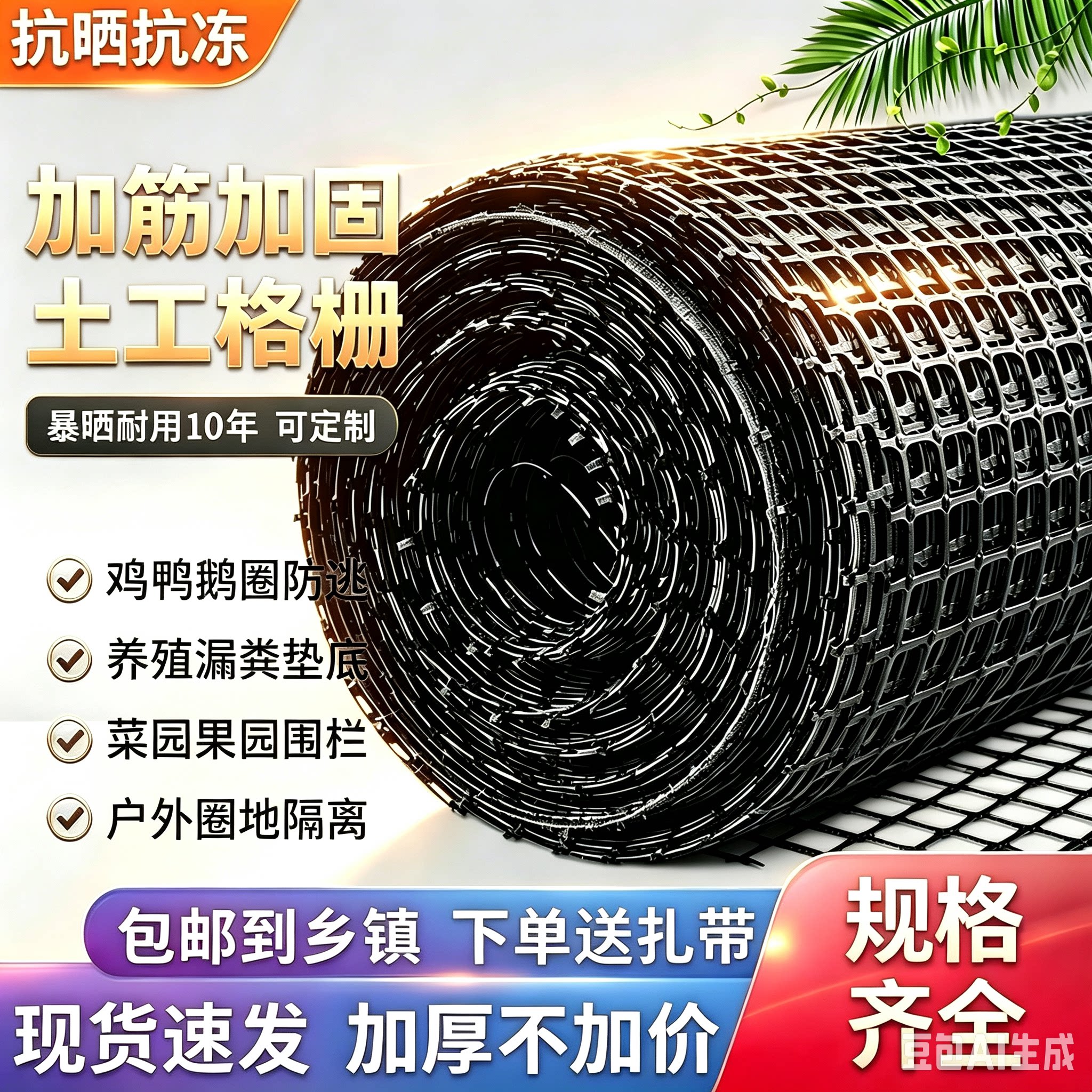 养鸡养鸭养殖网塑料围栏网土工格栅户外圈地防护网果园菜园隔离网
