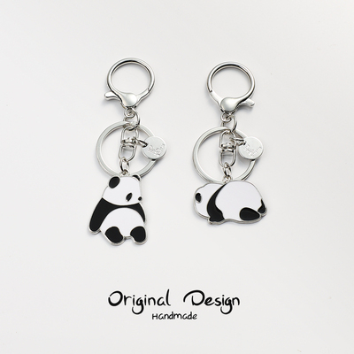 熊猫卡通diy女环个性汽车钥匙扣