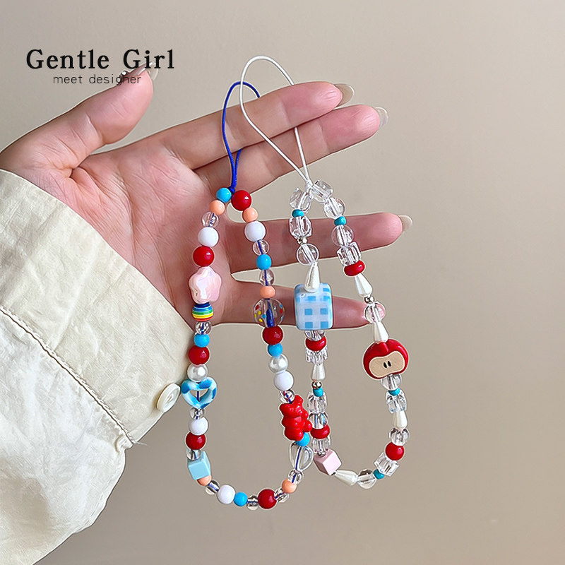 方块苹果手机链新款手机挂绳短款相机挂链女款高级感手工珠串挂件,节庆用品/礼品,手机链,淘宝优惠券,粉丝福利购,淘宝优惠卷