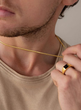 男士纯银蛇骨链百搭叠戴