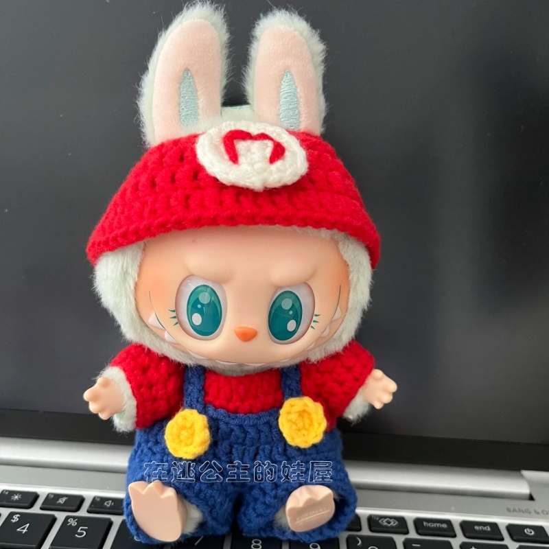 泡泡玛特labubu坐姿马里奥套装