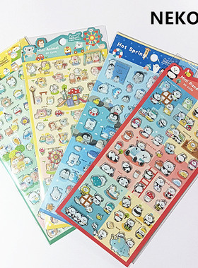 Nekoni贴纸 可爱琉璃系列.2 动物游乐园熊猫考拉手帐素材装饰贴
