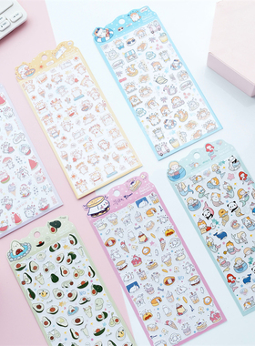 Nekoni贴纸 超萌团子堆系列 可爱动物猫咪牛油果手帐素材装饰贴画