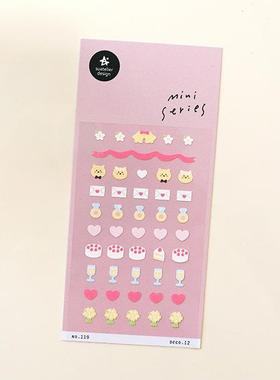 韩国sonia贴纸 迷你系列deco.12 可爱小熊婚礼日记手帐素材装饰贴