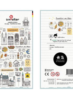 韩国sonia贴纸 frankfurt am main 法兰克福手帐素材diy装饰贴画