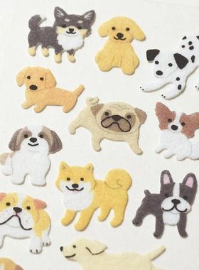日本G.C.PRESS贴纸 微笑狗狗 柯基雪纳瑞边牧手账素材礼品装饰贴