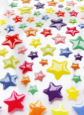韩国Bonito贴纸 Colorful Star 可爱炫彩星星手帐素材滴胶装饰贴