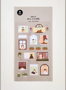 韩国sonia贴纸 tiny moments美好瞬间 温馨场景手账素材diy装饰贴