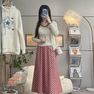 韩式 女装 长袖 搭配两件套式 背心 针织开衫 早秋搭配一套温柔