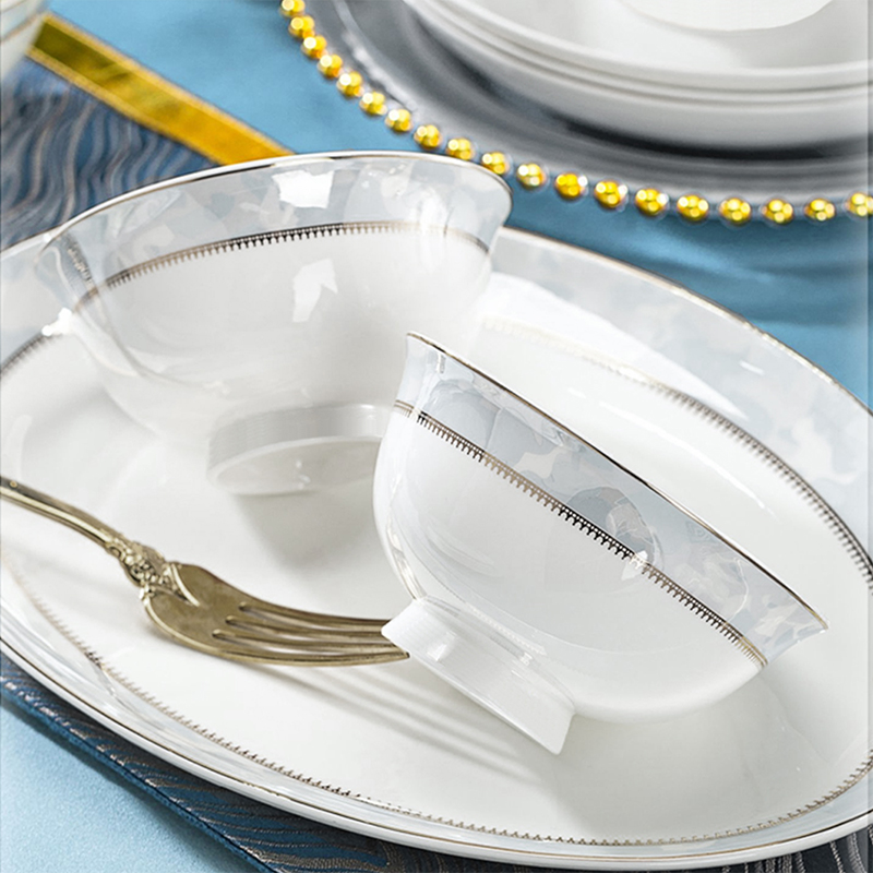 安维娜骨瓷现代大众高档餐具套装