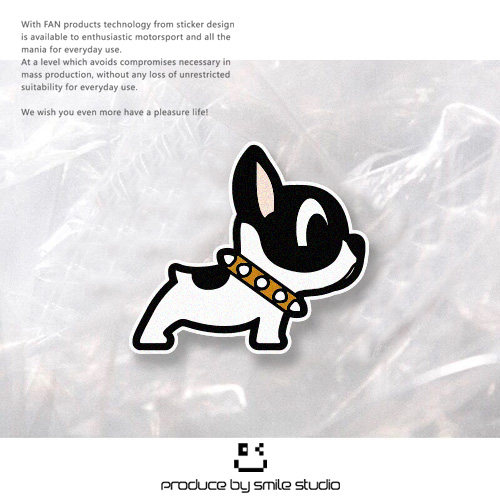 法斗车贴 可爱卡通法国斗牛犬反光车贴 车尾车窗划痕遮盖防水贴纸