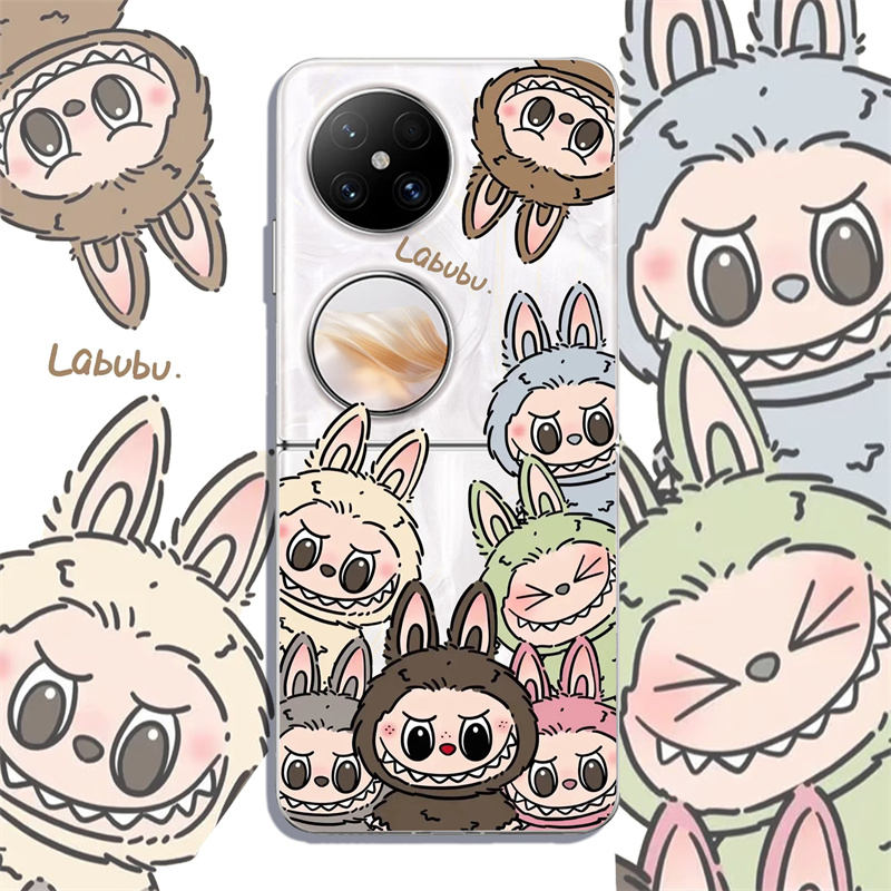 可爱拉布布适用华为pocket2手机壳MIXFlip2三星Flip6荣耀MagicVFlip华为novaFlip折叠屏FindN3Flip透明razr50