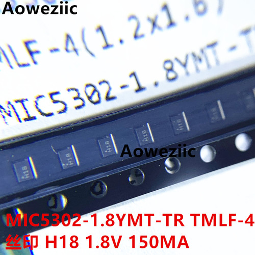 1个 MIC5302-1.8YMT-TR TMLF-4 丝印 H18 1.8V 150MA 线性稳压器