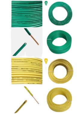 美河阻燃单芯硬线绿色 ZC/ZR-BV6×100m空调家装电源线铜芯电线