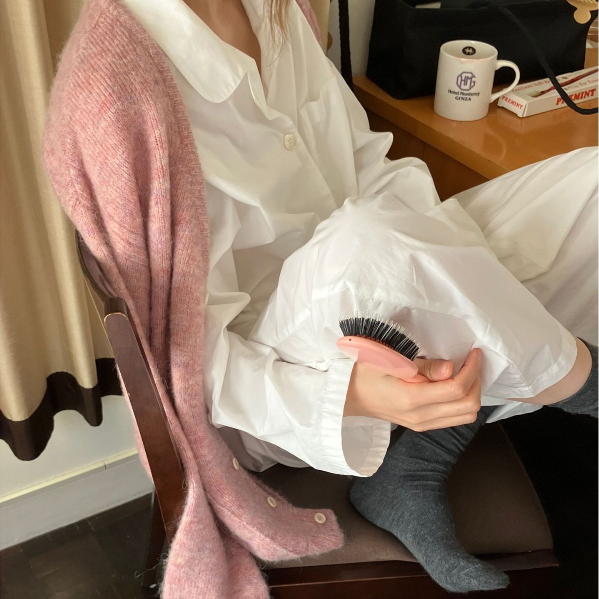 【生产】韩国东大门ins复古家居服休闲宽松纯棉气质舒适睡衣套装