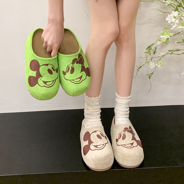 可爱米奇勃肯鞋女厚底半托