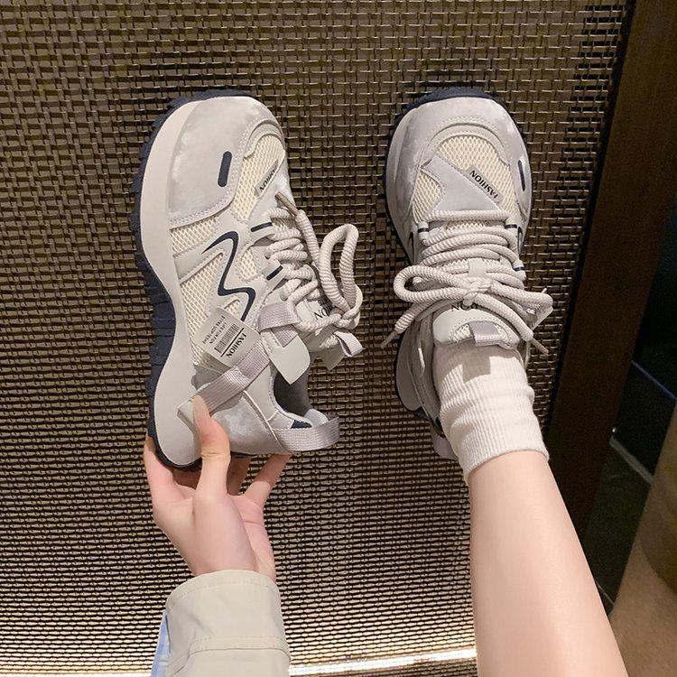 时尚厚底老爹鞋女2026新款春季爆款休闲运动德训女学生小白舒适鞋,女鞋,时尚休闲鞋,淘宝优惠券,粉丝福利购,淘宝优惠卷