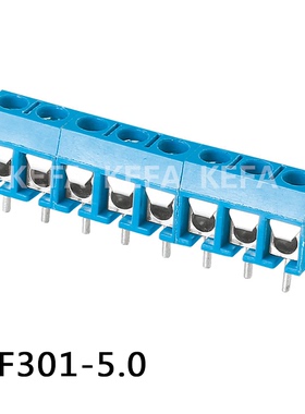 蓝色KF301-5.0螺钉式PCB接线端子铜环保 精致 普通 直针 弯针KEFA