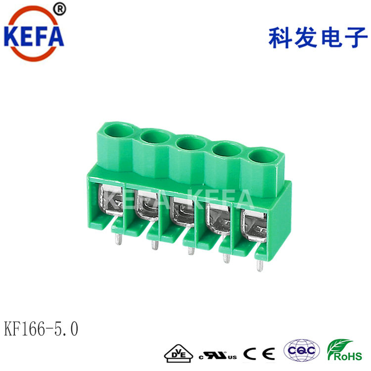 5.0间距螺钉式PCB接线端子KF166 方孔塑高12.8mm 厚度8.5mm连接器