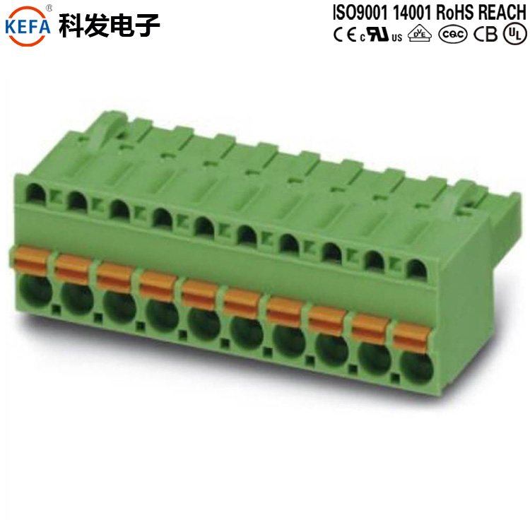 弹簧插拔式PCB接线端 KF2EDGKDF 5.08mm FKCT 2,5 ST连接器接插件