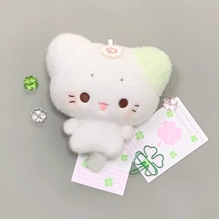 可爱鱼饼小猫幸运小兔毛绒公仔软乎乎玩偶挂件女生礼物棉花娃娃