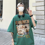 2023港风夏季新款t恤短袖男士宽松纯上衣男潮A877TP25控39，男装T恤，电商B241