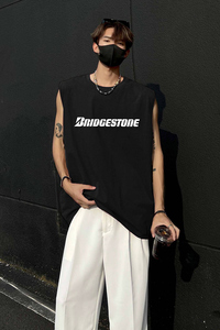 潮牌设计感小众纯棉美式背心男重磅夏季2024新款-A1107TP18 控29图片