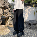 新中式风夏季高级垂感男宽松直筒阔腿休闲长裤子-A1067TP38控59，男装休闲裤，电商B241