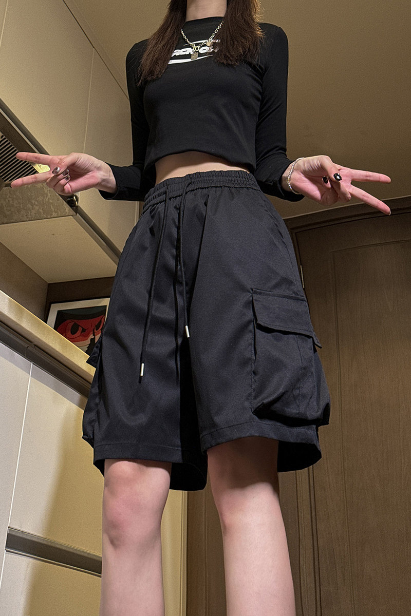 A1056TP30控48-工装短裤男美式多口袋中裤宽松休闲运动五分裤子,女装休闲裤,电商B241