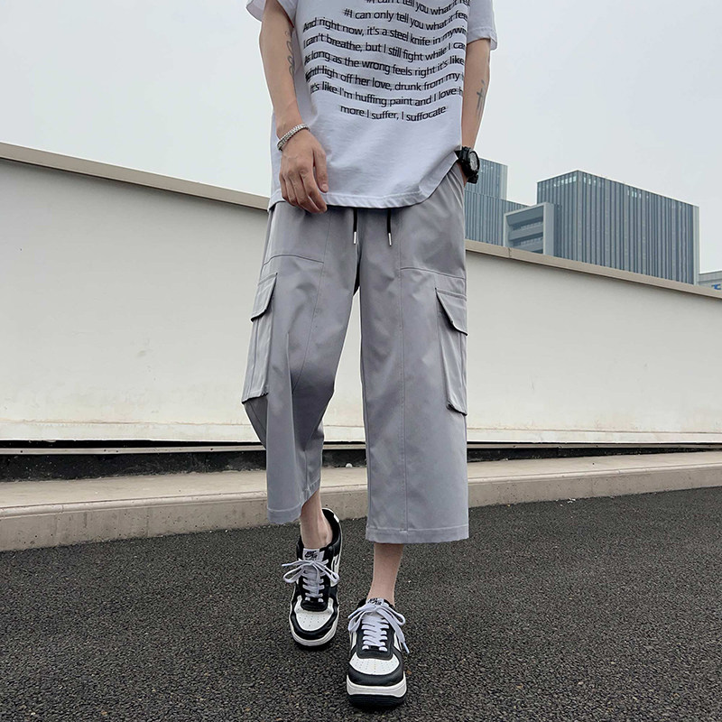 男大口袋七分裤子工装直筒休闲裤宽松大码短裤子-A1055TP30控58图片