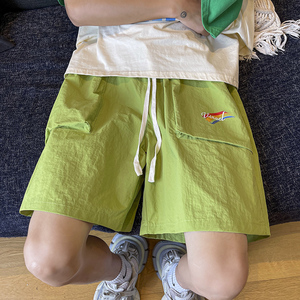 沙滩短裤薄款多巴胺男士百搭五分裤休闲透气裤子-A950TP30控68图片