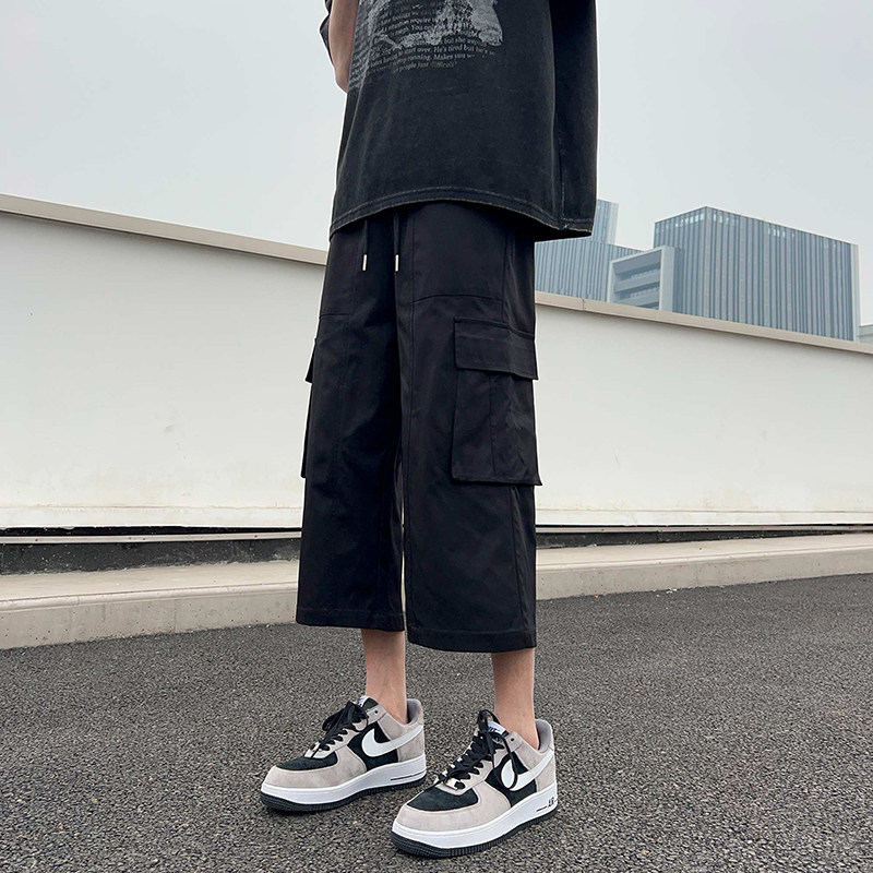 工装直筒休闲裤男大口袋七分裤子宽松大码短裤子-A1055TP30控58,男装休闲裤,电商B241