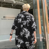 夏季新中式短袖短裤套装男冰丝休闲衬衫一套衣服-A1077TP55控78，男装衬衫，电商B241
