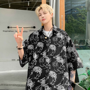 风套装新中式时尚休闲衬衫短袖短裤高级感衣服-A1091TP55 控78图片