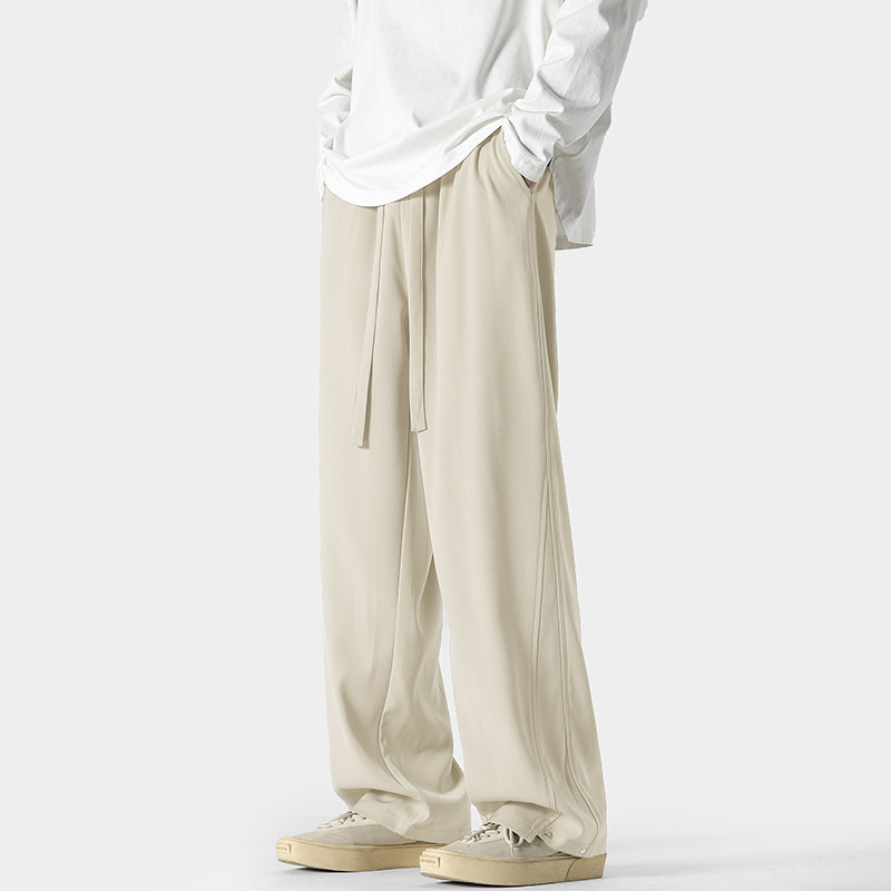 直筒休闲高级设计垂感西裤宽松坠感阔腿拖地裤子-A1038TP45控68，男装西裤，电商B241