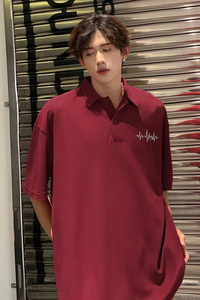 夏季polo衫痞男生衬衫领美式重磅短袖男装衣服潮-A1105TP35 控58图片