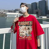 2023港风夏季新款t恤短袖男士宽松纯上衣男潮A877TP25控39，男装T恤，电商B241