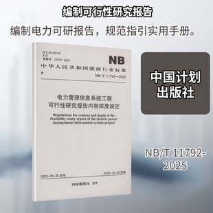 NB/T 11792-2025 电力管理信息系统工程可行性研究报告内容深度规定建筑规范专业科技中国计划出版社NB/T11792-2025