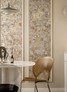 塞纳细语2025新款无缝墙布 美式法式轻奢高经密提花植物叶子壁布