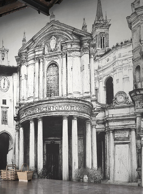 意大利Londonart进口高端订制壁画PROSPETTIVA 3D建筑宫殿手掌鸟