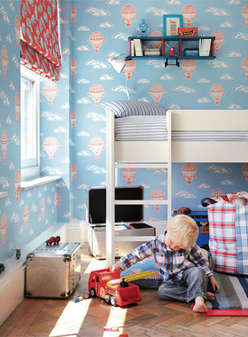 英国进口墙纸 桑德森 儿童房热气球壁纸 214028 214029 214030