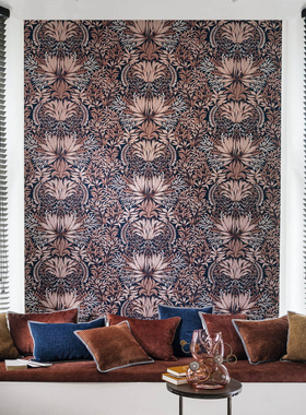 法国原装进口 Chardon 异域风情盛开的花朵美式复古客厅卧室壁纸