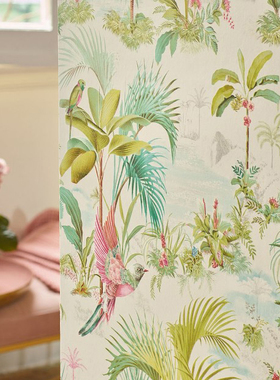 荷兰艾芬格正品进口墙纸 法式美式芭蕉叶背景墙纸 300140 300141