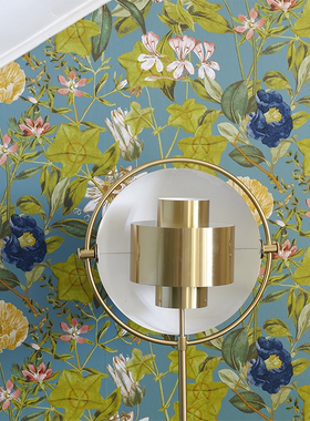 英国原装进口clarke-clarke PASSIFLORA复古彩色花卉花朵壁纸墙纸