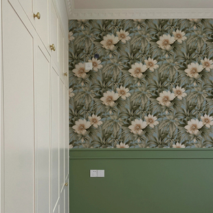 美国原装进口SBK Houston 休斯敦美式复古花卉大花卧室背景墙壁纸