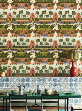 英国原装进口墙纸壁纸  Alcazar Gardens 117/7020 欧式花园壁纸