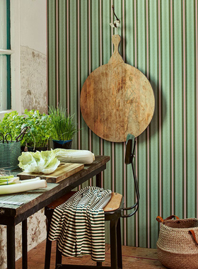 荷兰艾芬格原装正品进口墙纸 英伦美式竖条纹壁纸 300131 300132