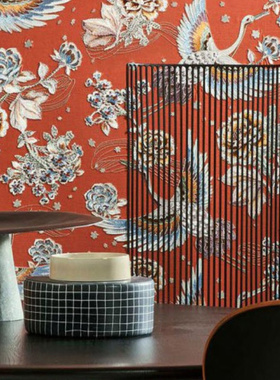 比利时ARTE进口墙纸墙布Takara 28500 28501 28502 新中式飞鹤